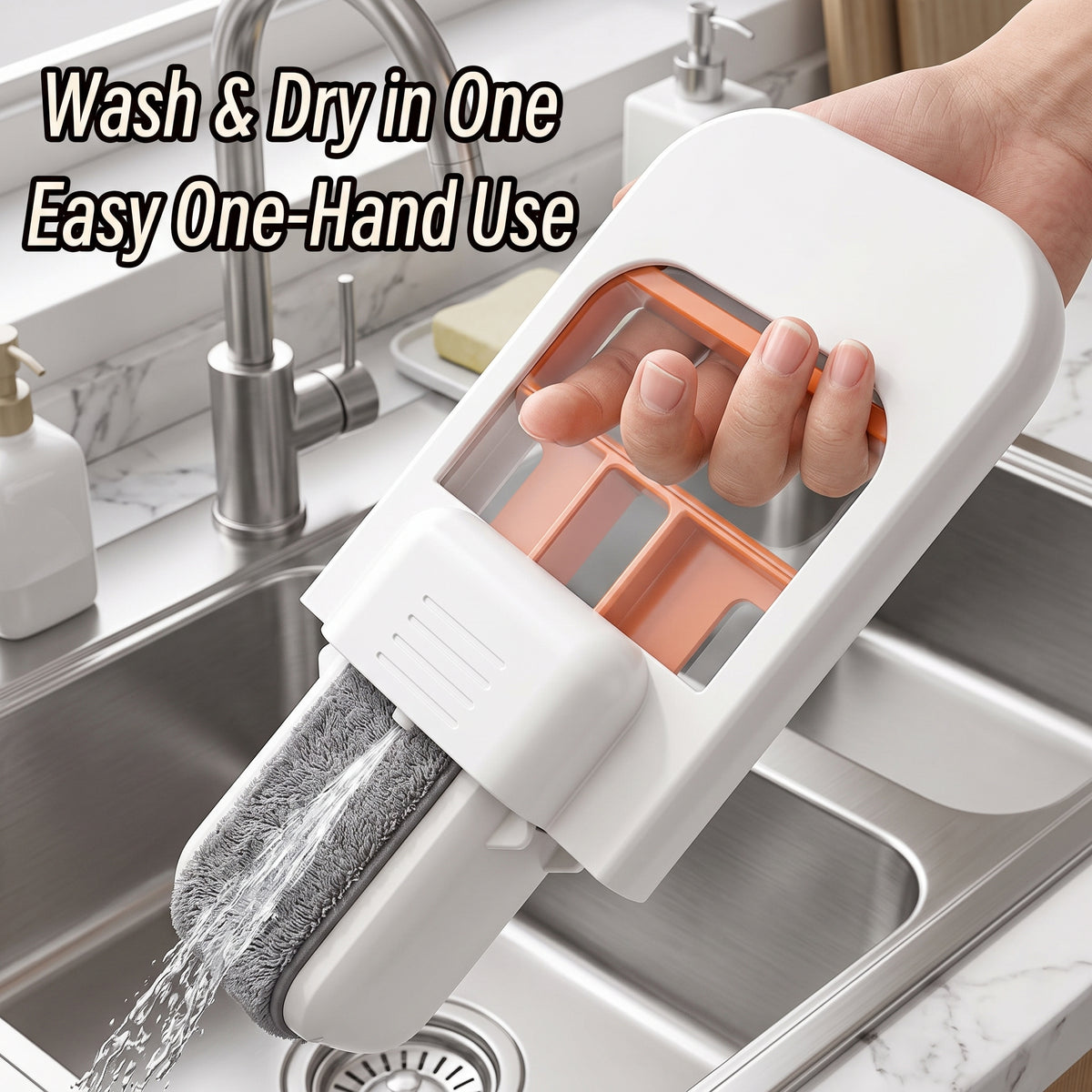 Foldable Mini Mop | Portable Wet & Dry Cleaning Mop | Self-Squeezing Compact Mop