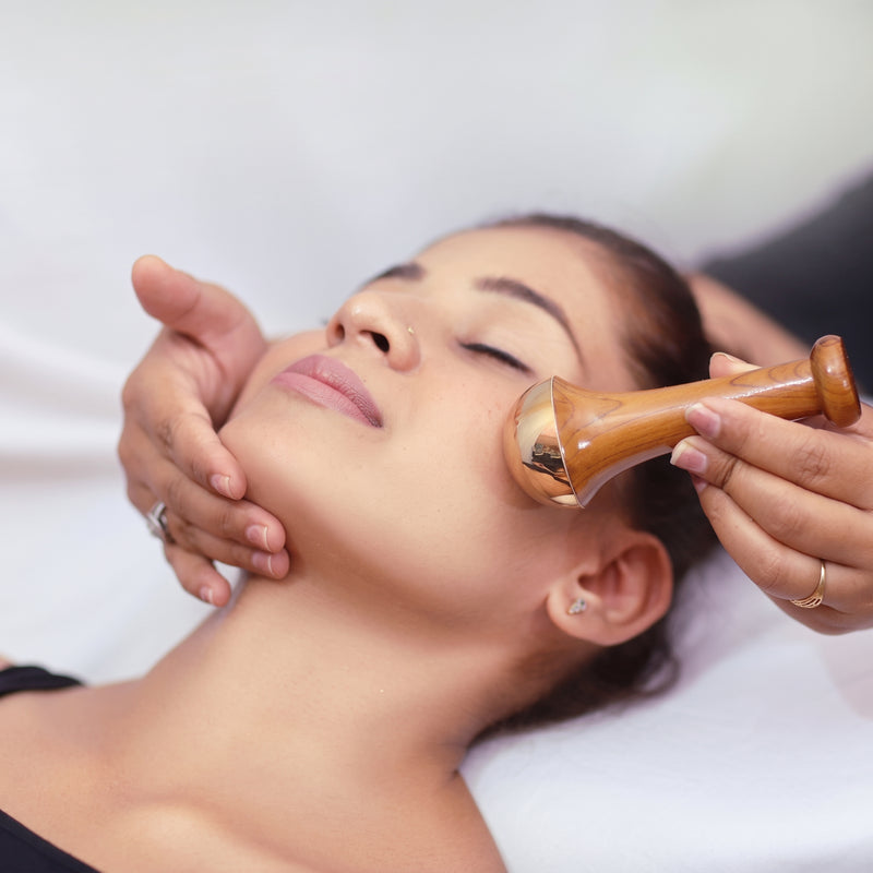 Kansa Wand Face & Foot Massager – Premium Ayurvedic Bronze Massage Tool with Wooden Handle