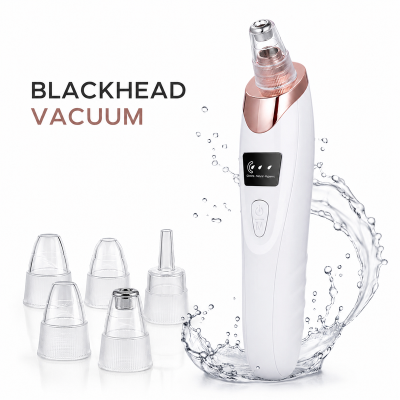 5-in-1 Blackhead Remover Vacuum – Rechargeable Pore Cleaner | Face Suction Machine with 5 Heads