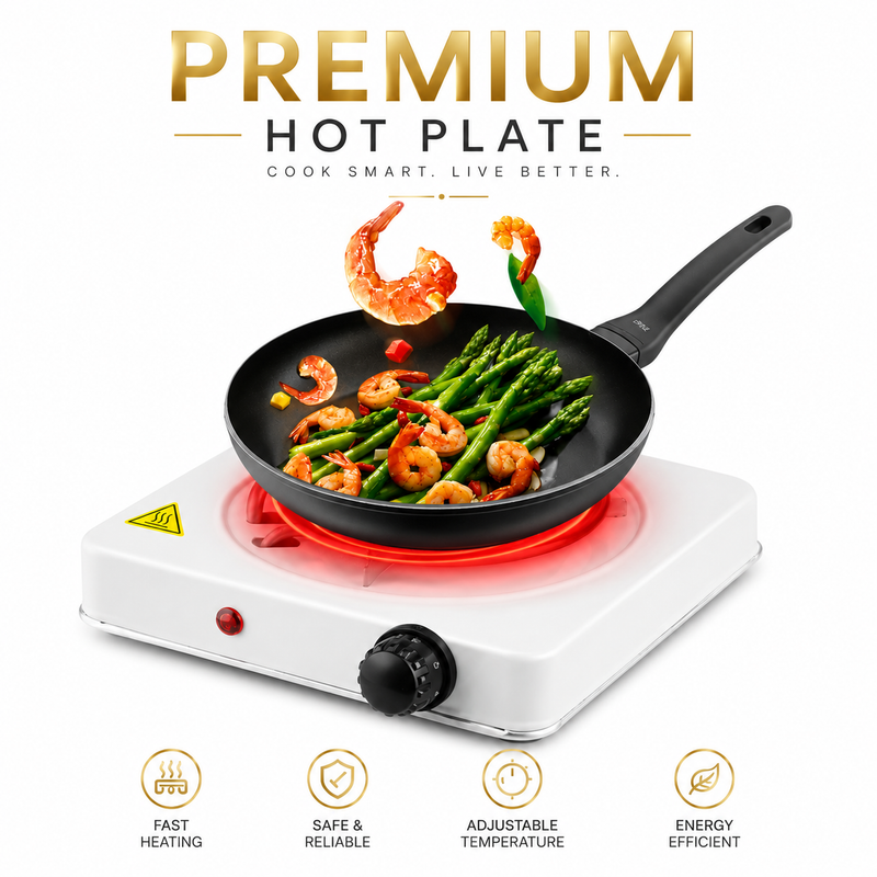 Raf Premium Electric Hot Plate – 1000W | Fast Heating Portable Stove for Home & Kitchen